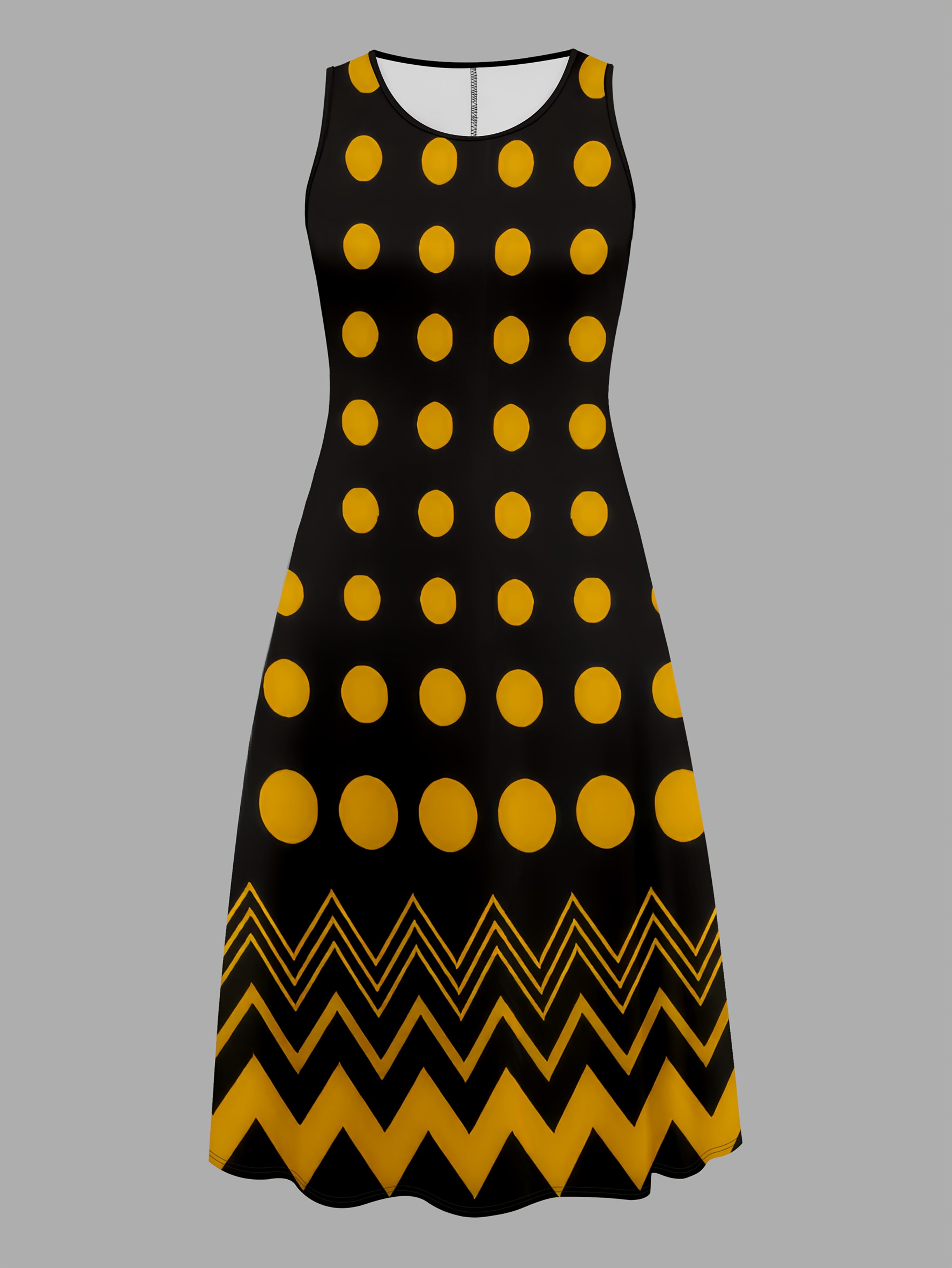 Plus-Size Women's Dress Set Solid Color Coat and Polka Dot Midi Dress Stretchy Machine Washable