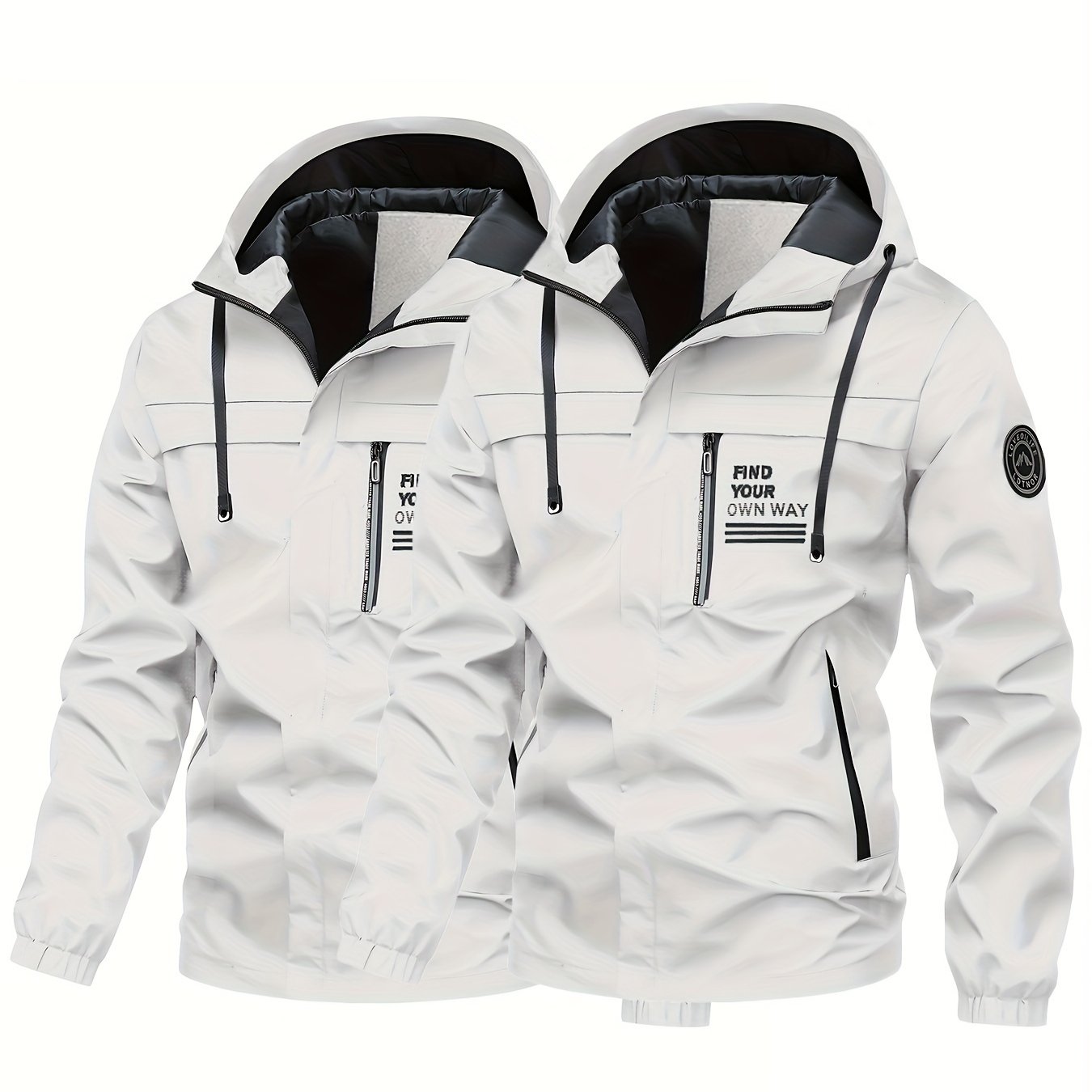 Erkaklar 'O'zingizning yo'lingizni toping' bosma kapüşonli kurtka