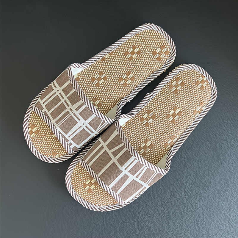 Unisex Linen Slippers Indoor Foam Sole for Hotels, Spas, and Guesthouses