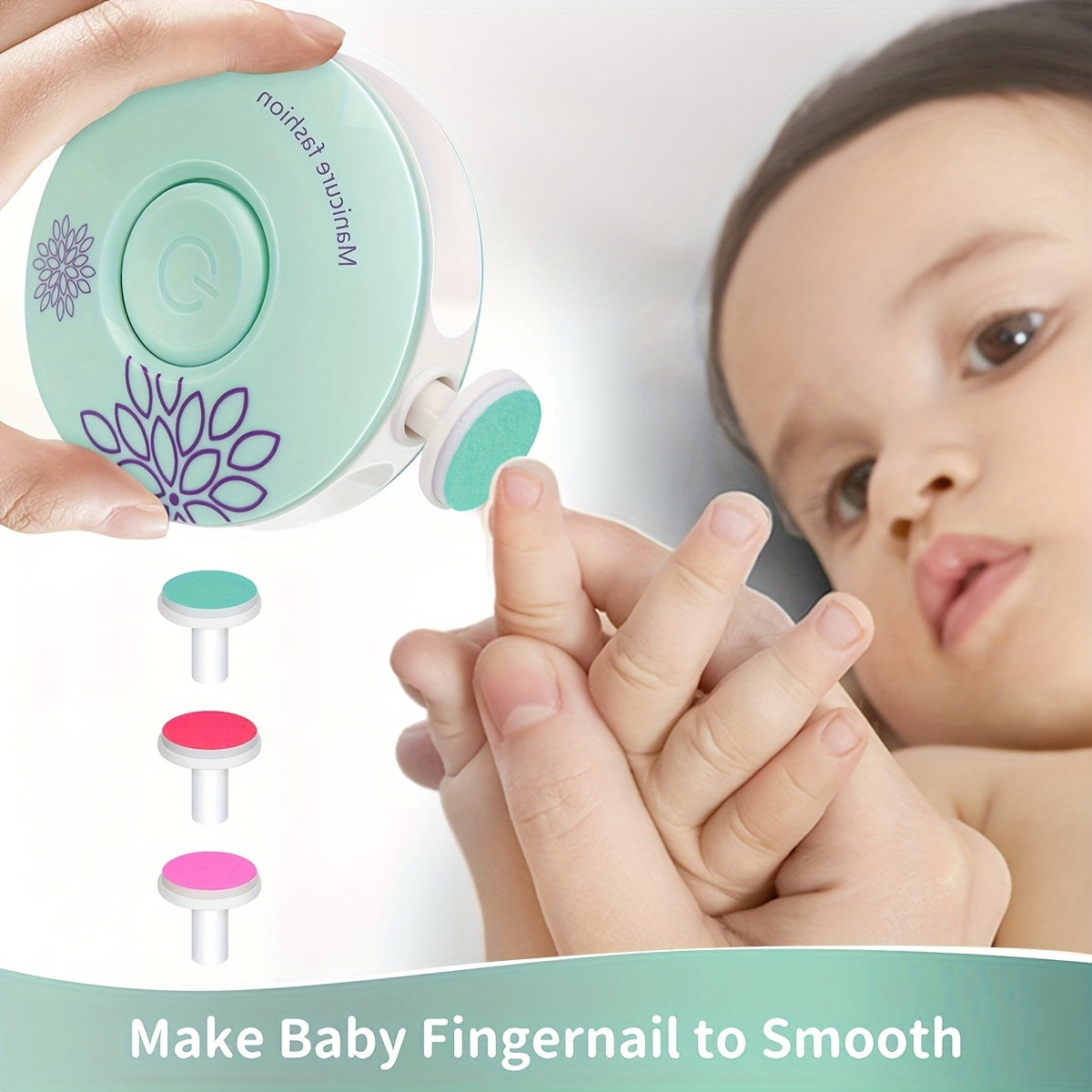 Набор для ухода за ногтями MQ-800 для детей и подростков - Портативный маникюрный инструмент с электрической пилкой для ногтей, зеленый пластиковый.