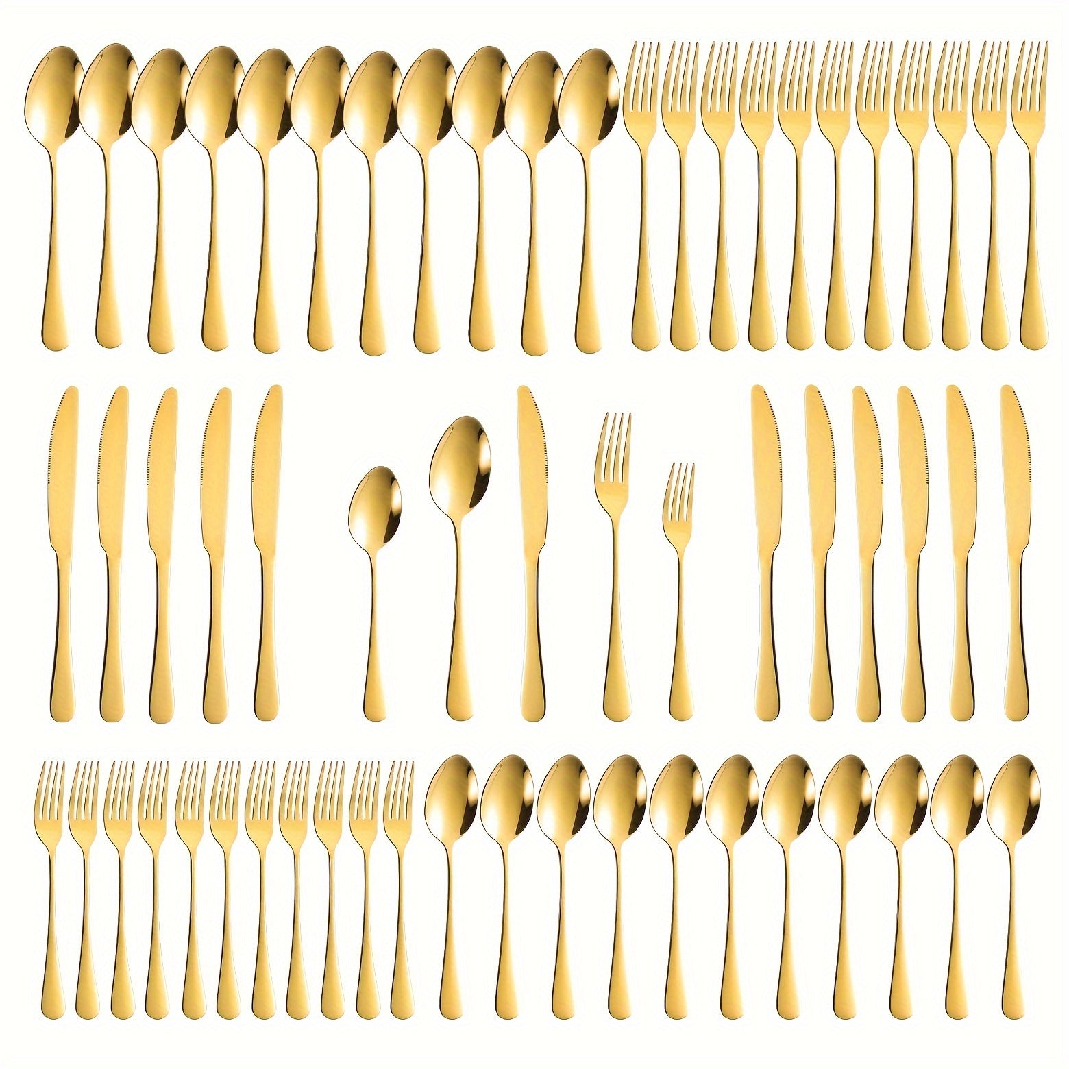 Set of 40/60 Stainless Steel Cutlery Gold Finish Mirror Polished Dishwasher Safe for Special Occasions