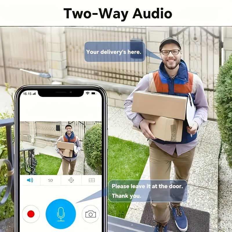 WiFi Light Bulb Security Camera 360° Pan/Tilt Two-Way Audio Cloud SD Storage White