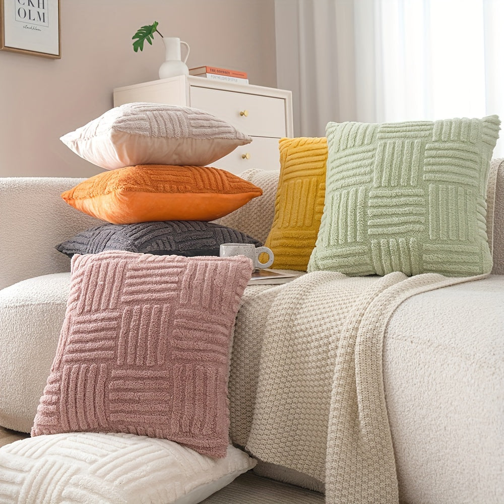 Boho uslubidagi yumshoq chiziqli yostiq qoplami, divan, yotoq va kreslolar uchun, 2 o'lchamda