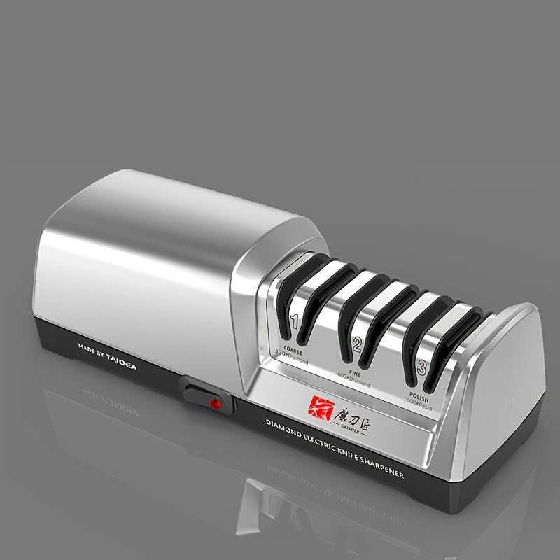 Electric Knife Sharpener 3-Stage Diamond Ceramic System for Kitchen and Restaurant Use