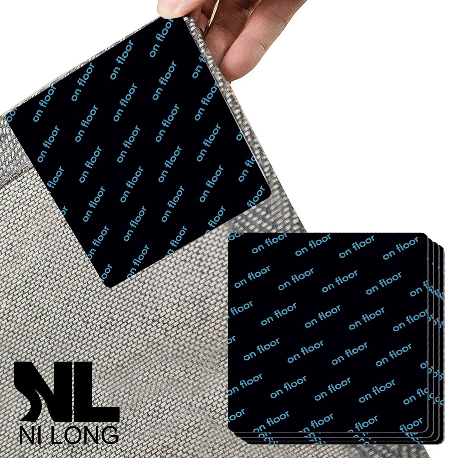 PET ikki tomonlama gilam ushlagich yostiqlari, yog'och pollar uchun anti-slip gilam lentasi, ofislar va xonalar ichida foydalanish uchun xavfsiz maydon gilam ushlagichlari