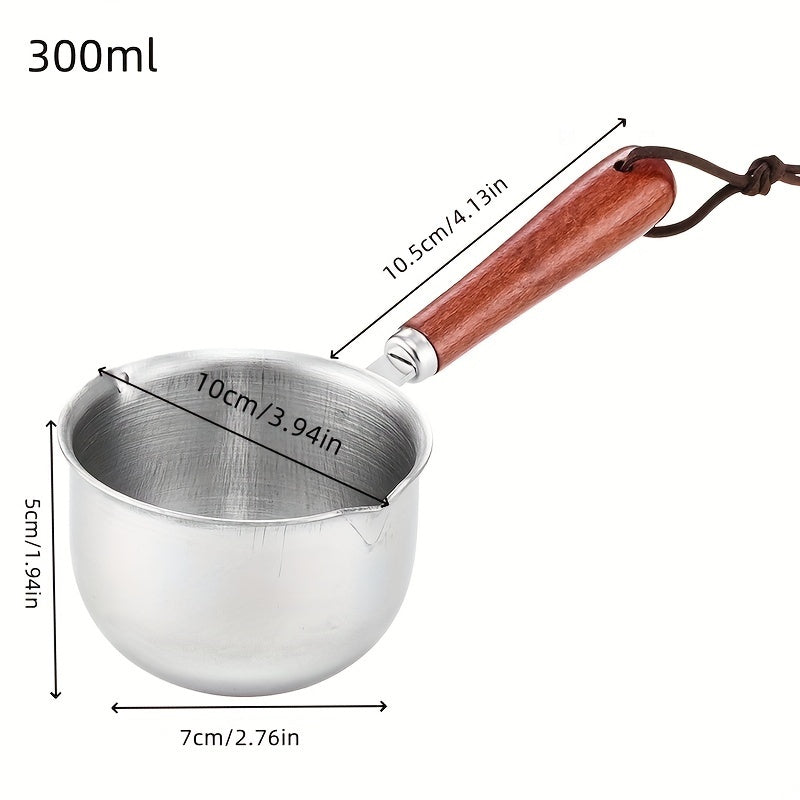 Stainless Steel Saucier Pots Set with 300ml Capacity, Oil Splash Guard, Insulated Handle