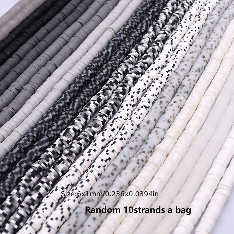 4800 Pieces of Handmade Polymer Clay Beads 12 Strands 6x1mm for Jewelry Making