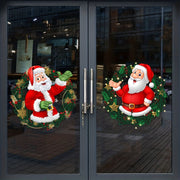 Conjunto de pegatinas decorativas de ventana de Santa Claus para Navidad, adhesivos removibles