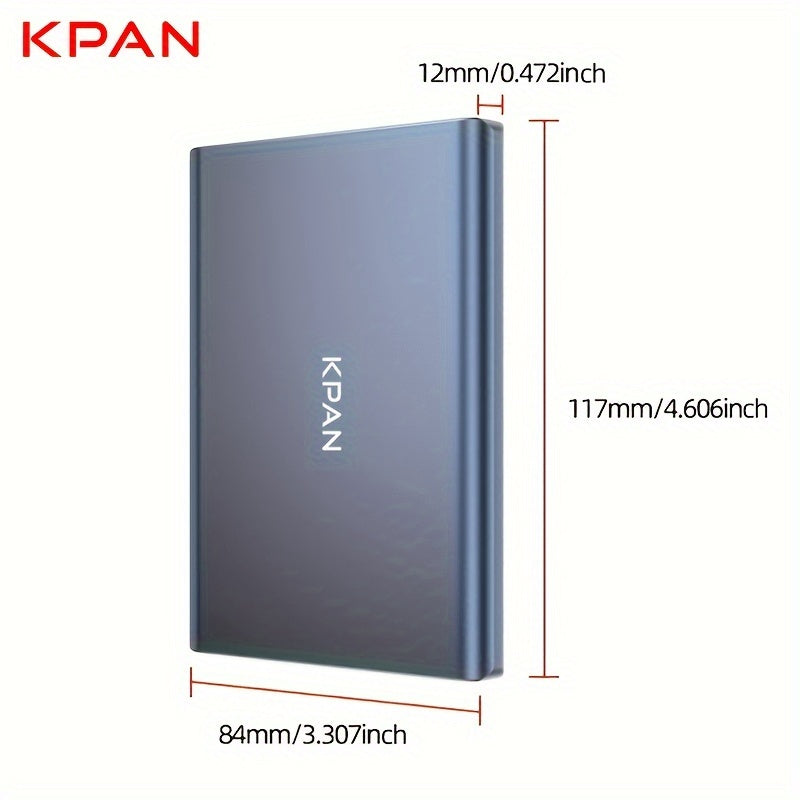 KPAN Portativ USB 3.0 Tashqi Qattiq Disk yuqori tezlikda ma'lumot uzatish uchun, katta sig'im (1TB/500GB/320GB), shaxsiy kompyuterlar, noutbuklar, smartfonlar va boshqalar bilan mos keladi.