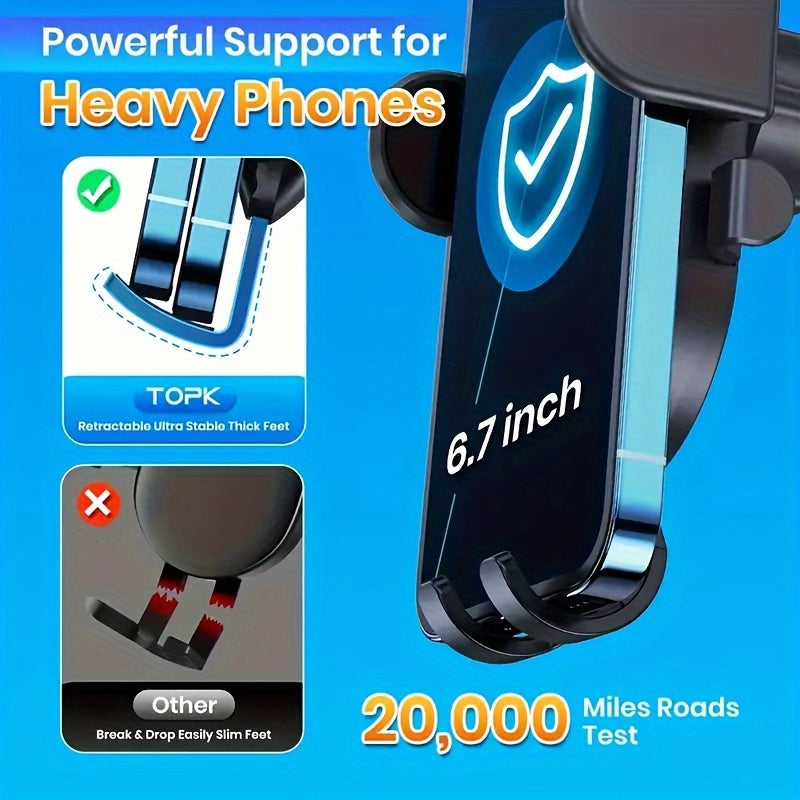 Car Phone Holder ABS Waterproof Dashboard Mount 360° Rotation