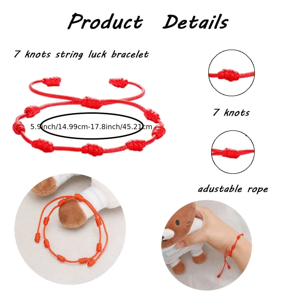 Set of 18 Red Devil Eye Beaded Bracelets for Women with Knot String and Amulet for Protection and Luck