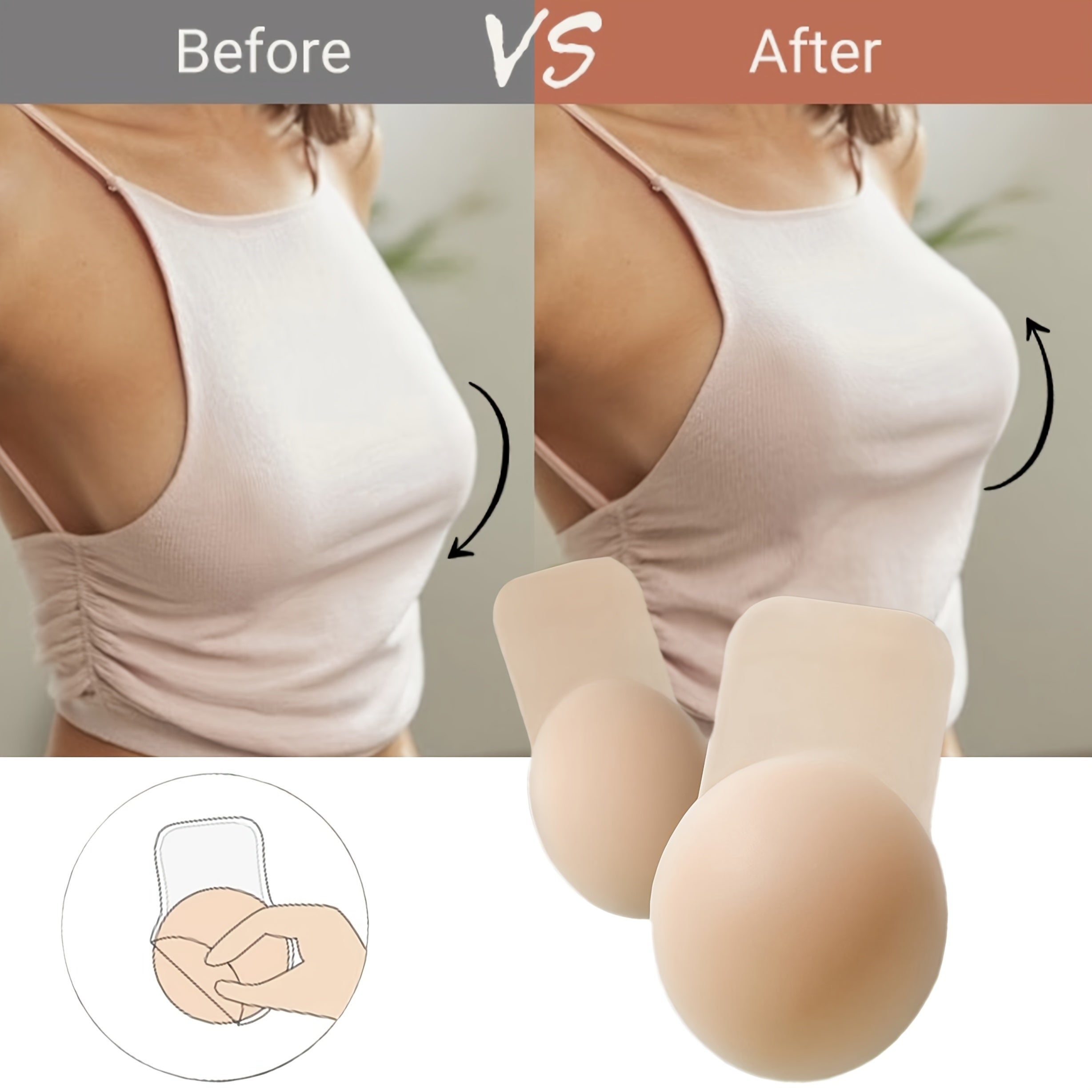 Seamless Silicone Push-Up Nipple Covers and Lift Bra for Women