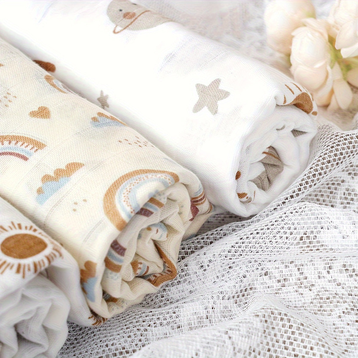 Baby Swaddle Blankets Bamboo Cotton Muslin for Newborns 0-3 Years