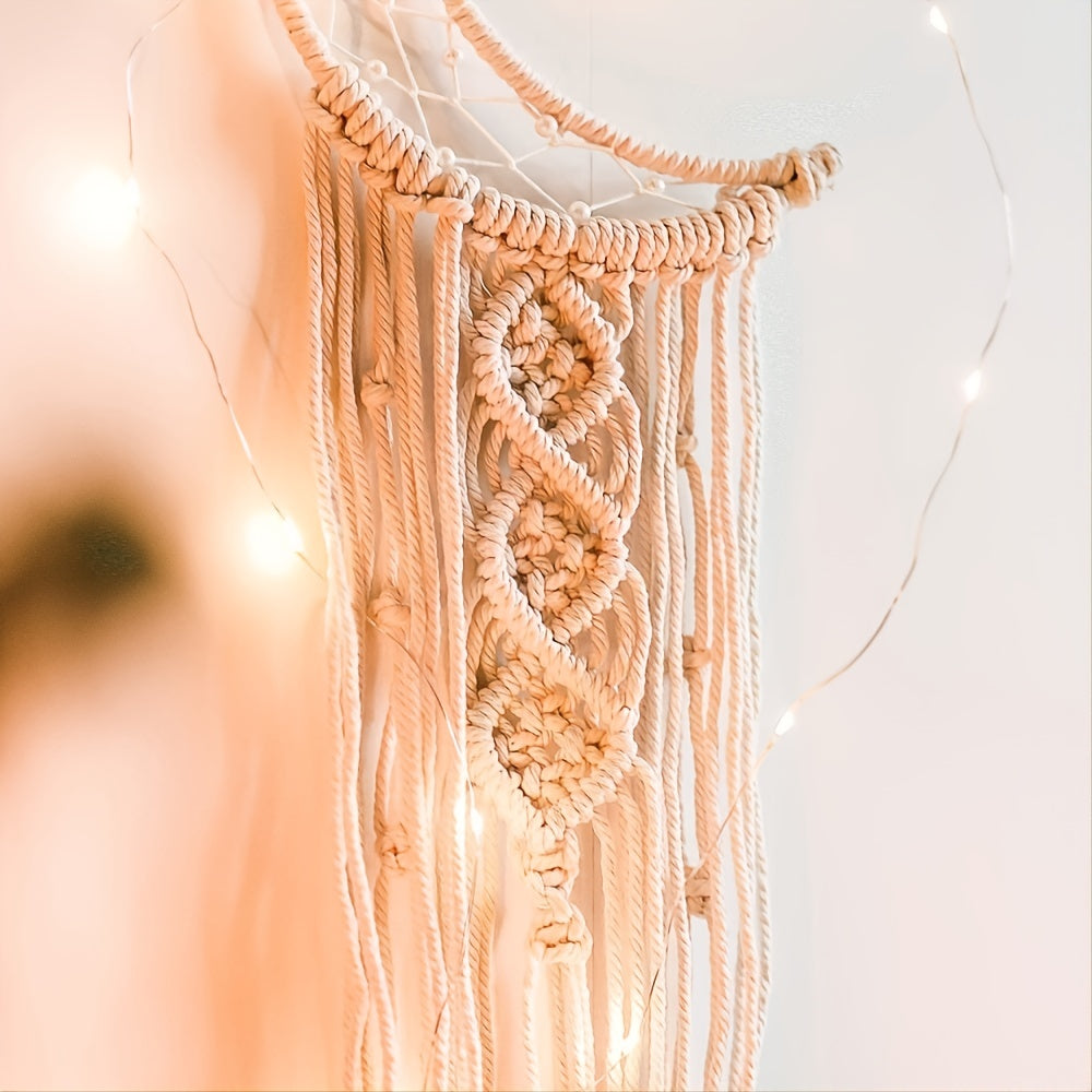 Boho Moon Macrame Wall Decor for Living Room Bedroom Christmas Halloween Thanksgiving
