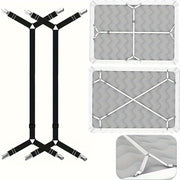 Set of 2 Bed Sheet Holder Straps Adjustable Elastic Fasteners for Fitted Sheets