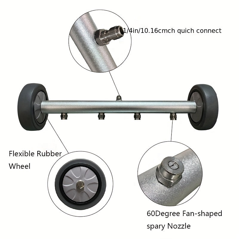 Conjunto de limpiador de agua a alta presión con doble función para chasis de coche y lavado a presión de 16 pulgadas