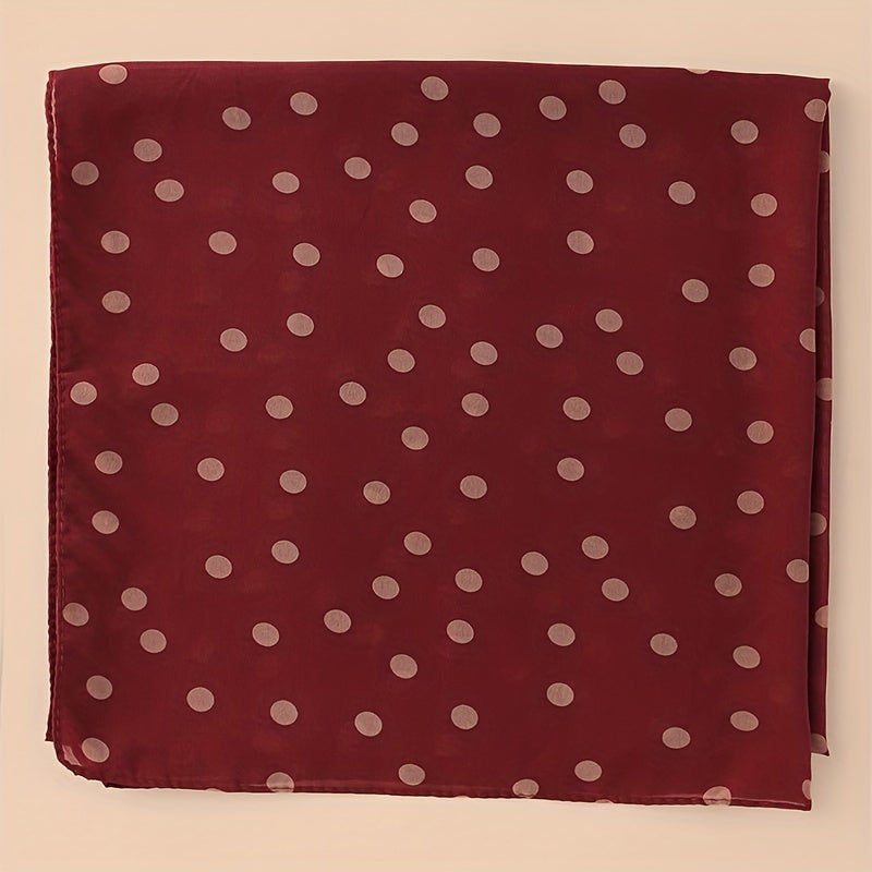Polka Dot and Solid Color Chiffon Scarf for Casual Wear Head Wrap Sun Protection