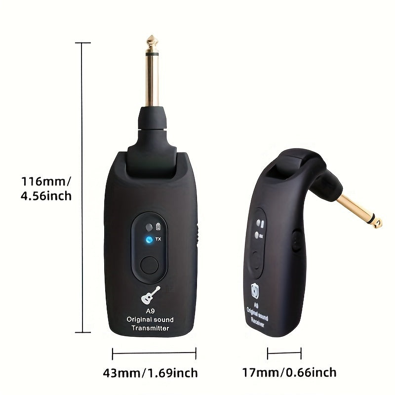 Wireless 2.4GHz Guitar Receiver for Electric and Electroacoustic Guitars Black or Blue