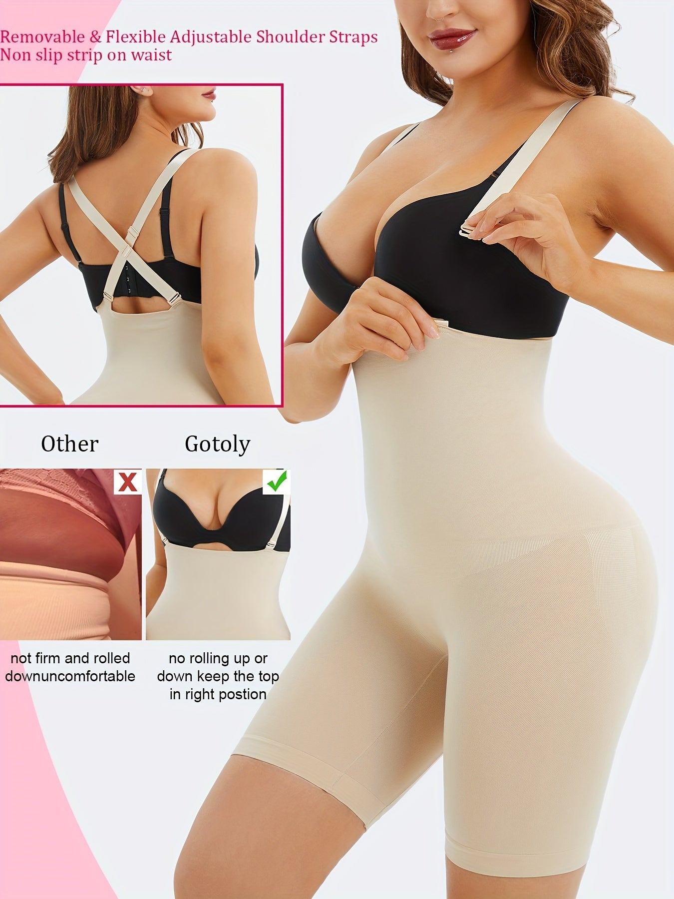 Women High Waist Compression Shorts Shapewear Tummy Control Butt Lift Solid Color