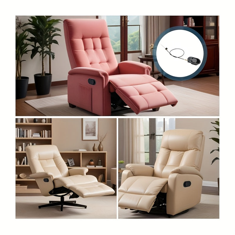 Mango universal de metal negro para reclinador con barra de liberación de plástico duradera