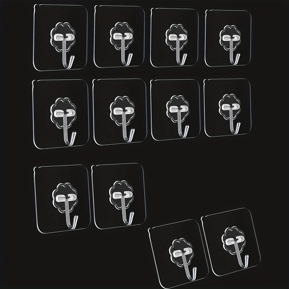 Pack de 20 ganchos adhesivos transparentes para uso en el hogar y la oficina