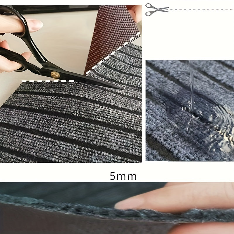 Полосатый впитывающий воду коврик для двери, нескользящий, маслостойкий, моющийся коврик для ванной