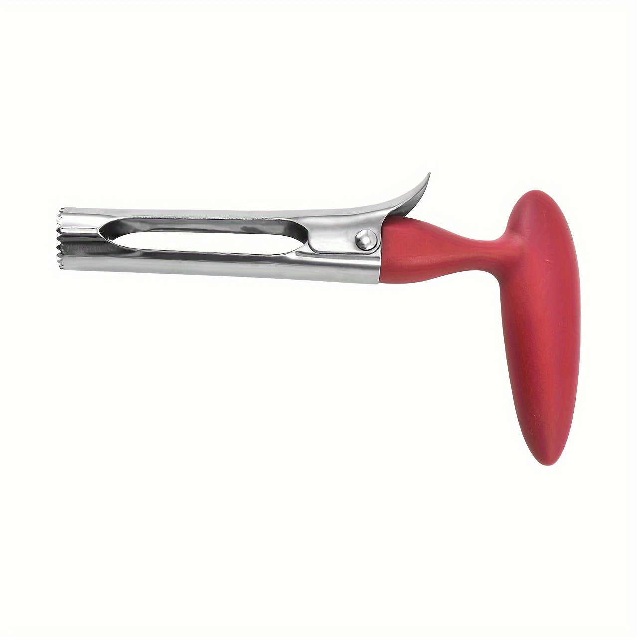 YUHUPHYLLIC Нержавеющая сталь Яблочный корер с эргономичной ручкой и острым зубчатым лезвием для удаления сердцевин из различных фруктов. Ручная работа, портативный кухонный инструмент.