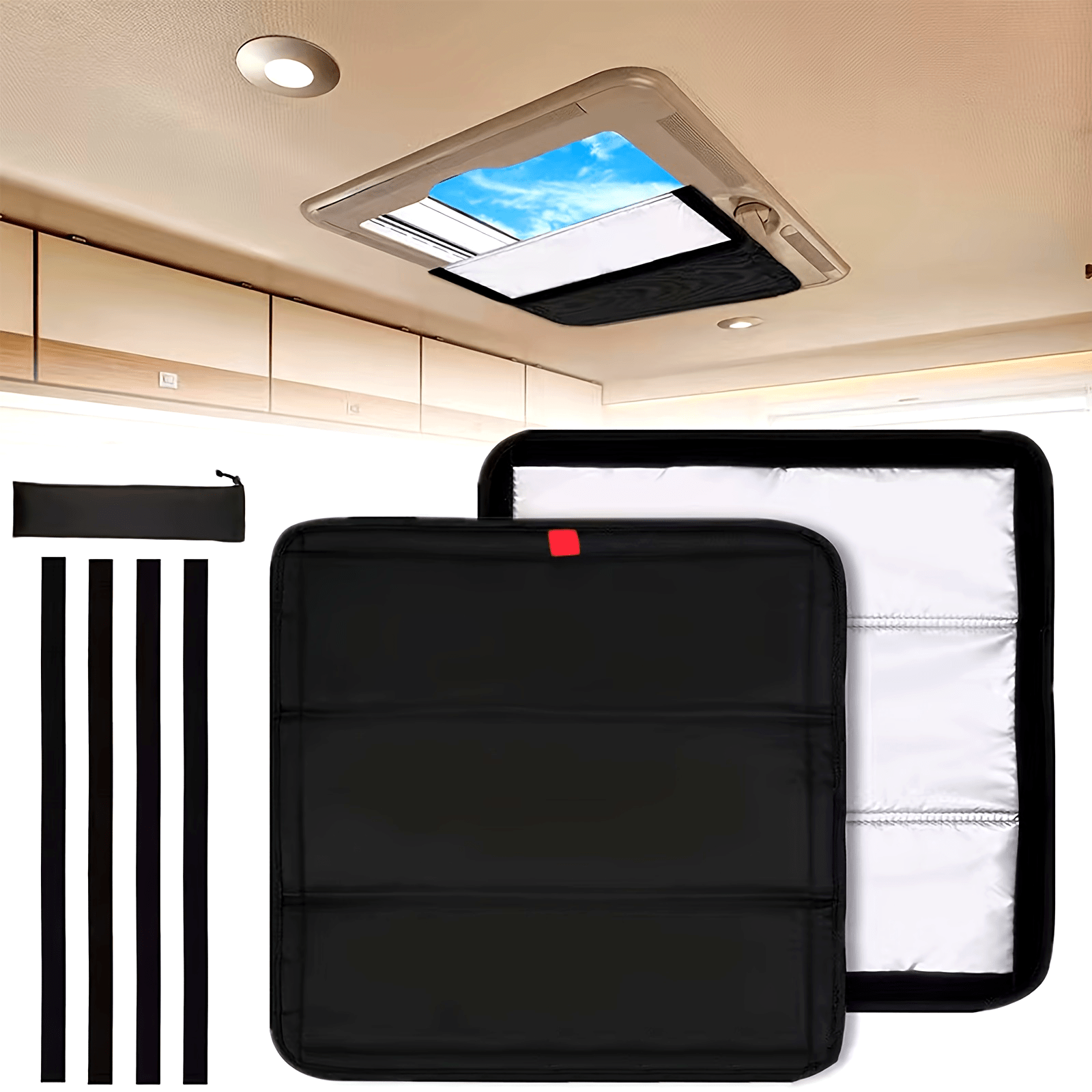 RV Blackout Sunshade Curtain for Windows Privacy Block Camping Trailer