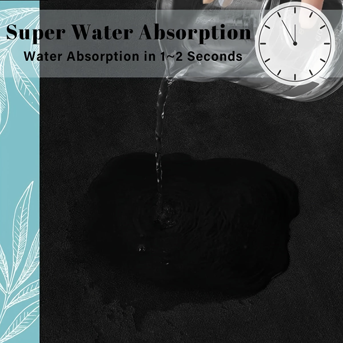 Absorbent Non-Slip Bathroom Floor Mat with Memory Foam PVC Bottom for Bathroom and Bedroom Use