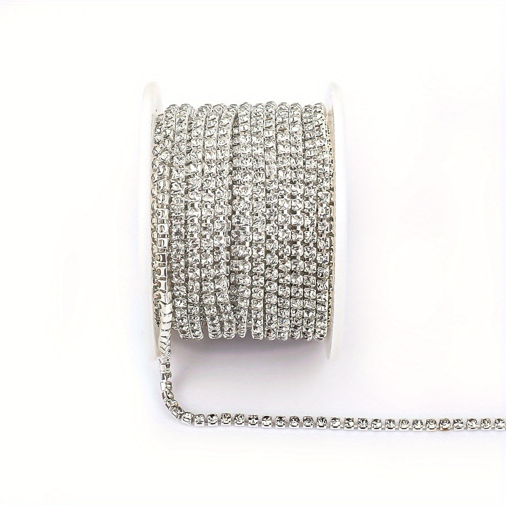 10 Yards Glitter Crystal Rhinestone Chain for Sewing and DIY Jewelry Making