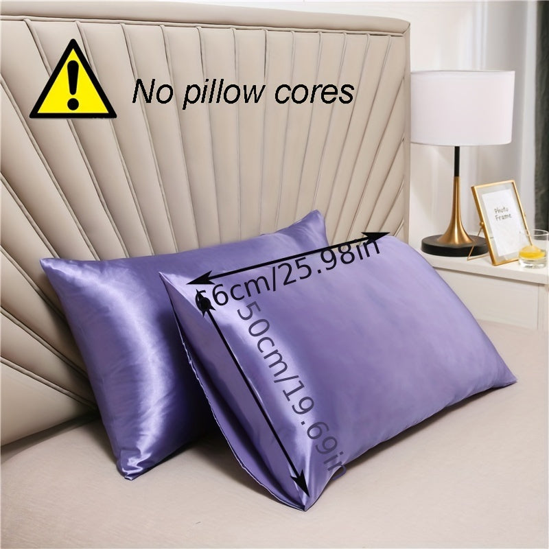 Two Pieces Satin Pillowcases Breathable Soft Envelope Design for Bedroom Sofa Home Decor