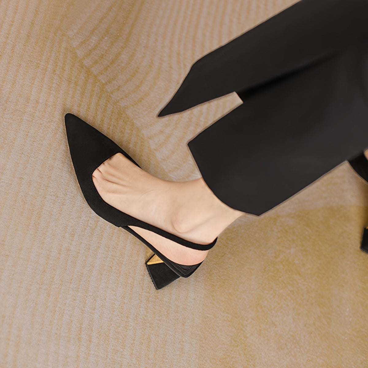 Women's High Heel Pointed Toe Ankle Strap Shoes Rubber Sole