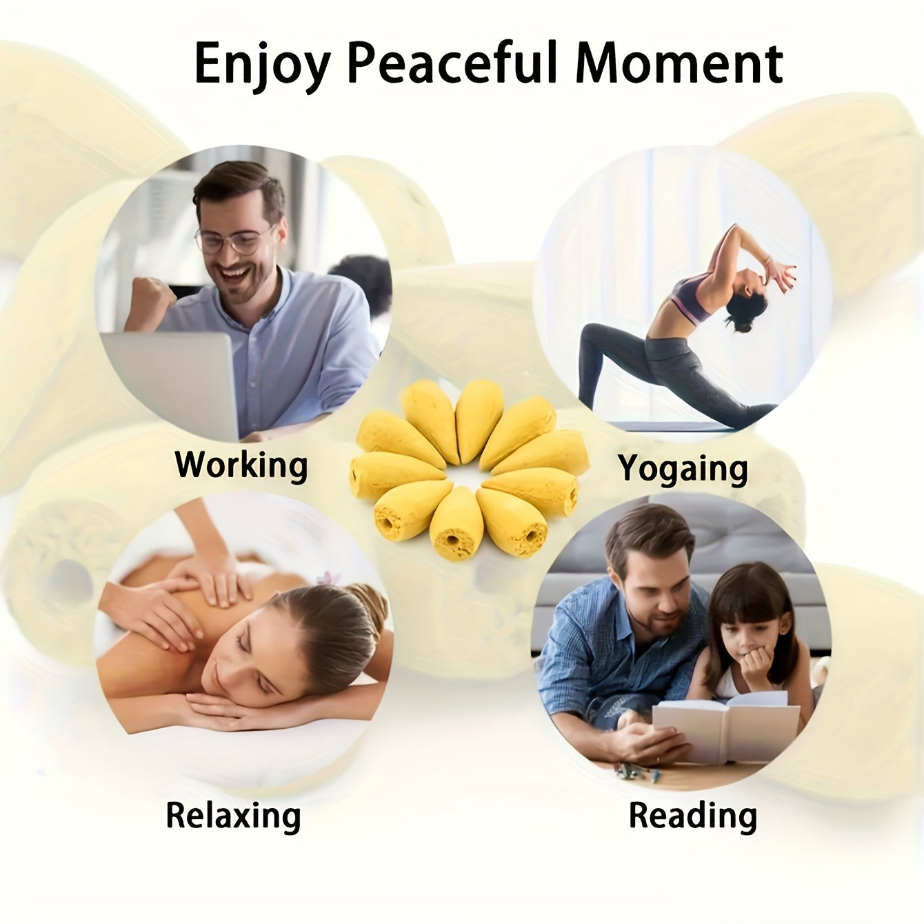 Sandalwood and Rose Scented Incense Cones 3.17oz for Home Meditation Yoga Study