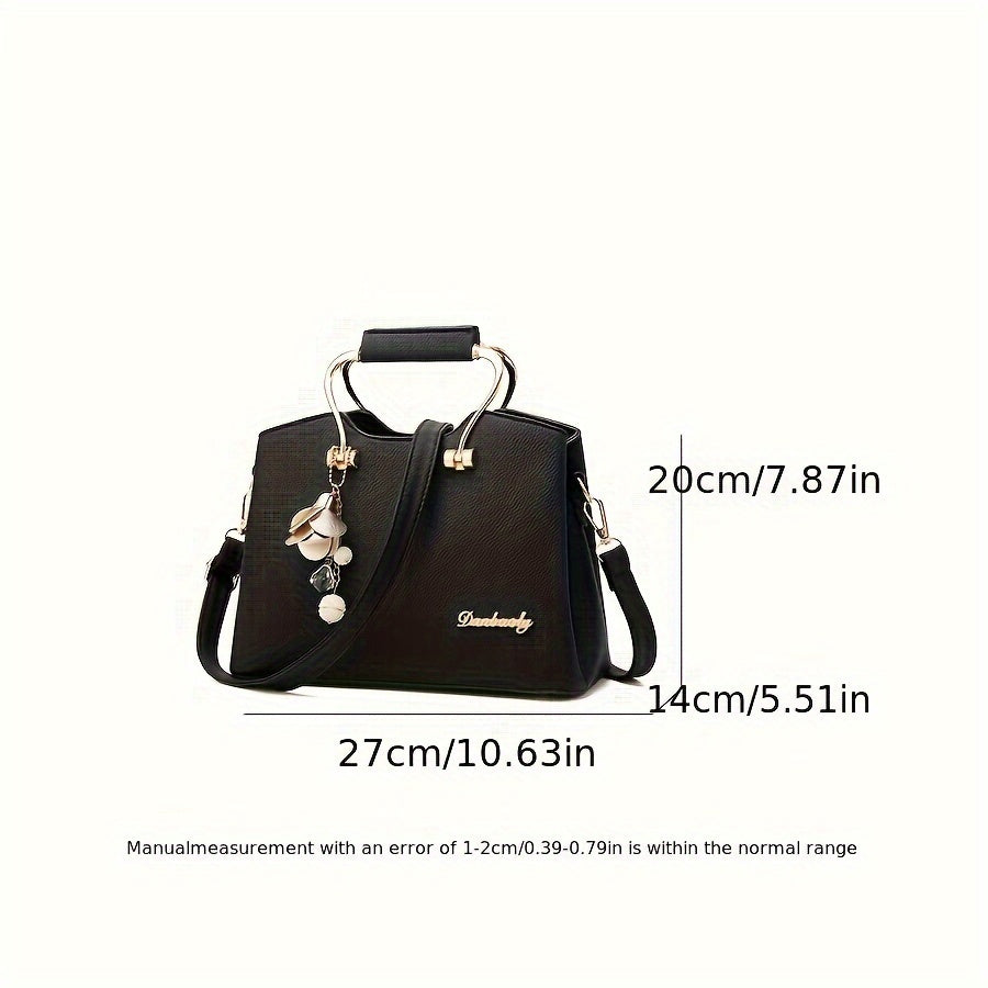 Elegant Tote Bag with Adjustable Strap Zipper Closure Polyester Lining Solid Color