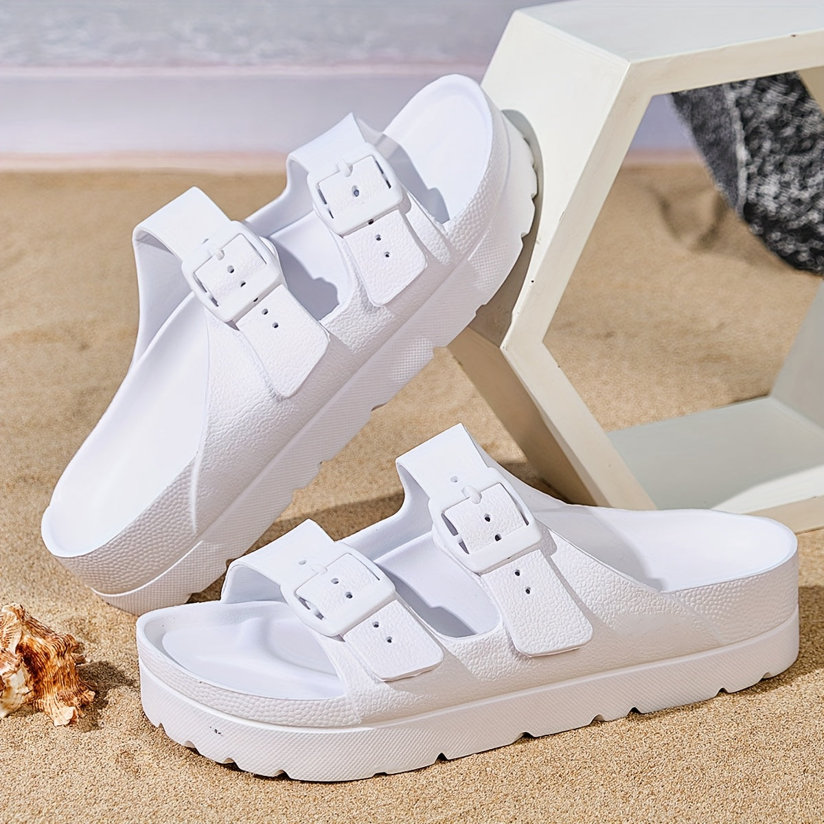 Women’s EVA Slide Sandals Casual Comfortable Flat Beach Vacation Shoes