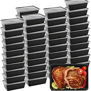 Набор контейнеров для хранения продуктов Black Food Storage Containers 10, 20, 50 шт. Без BPA, безопасны для микроволновки