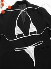 Sheer Mesh Lingerie Set with Halter Bra and Thong for a Sexy Look