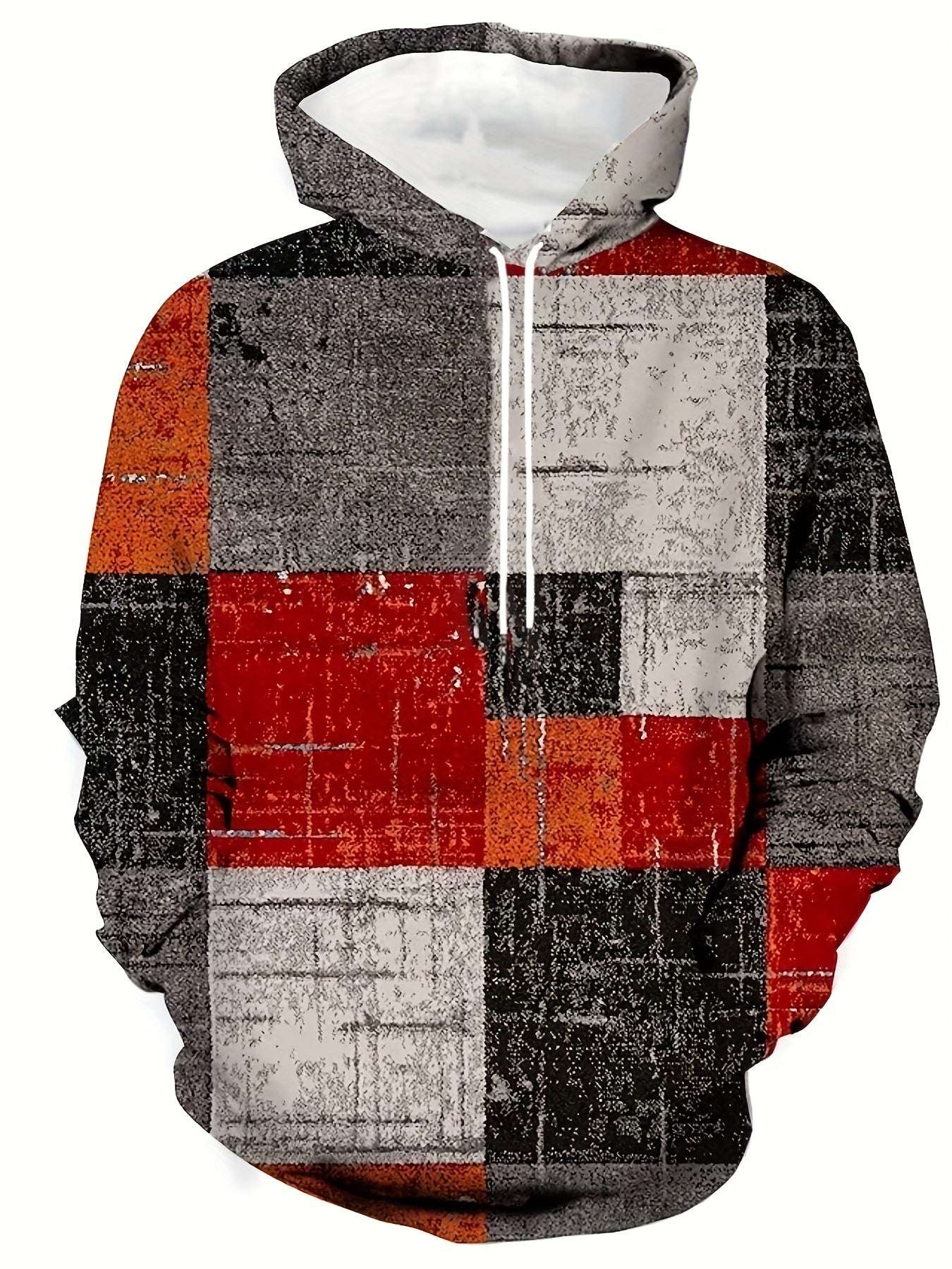Men's Polyester Patchwork Hooded Sweatshirt for Sports Outdoor Spring Autumn Plus Sizes