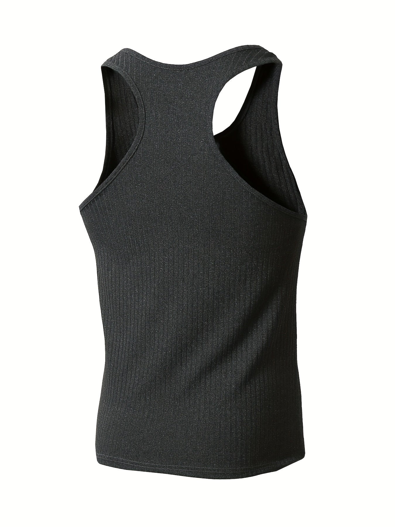 Men's Knitted Vertical Stripe Tank Top Set of 3 Polyester Sleeveless Sports Casual