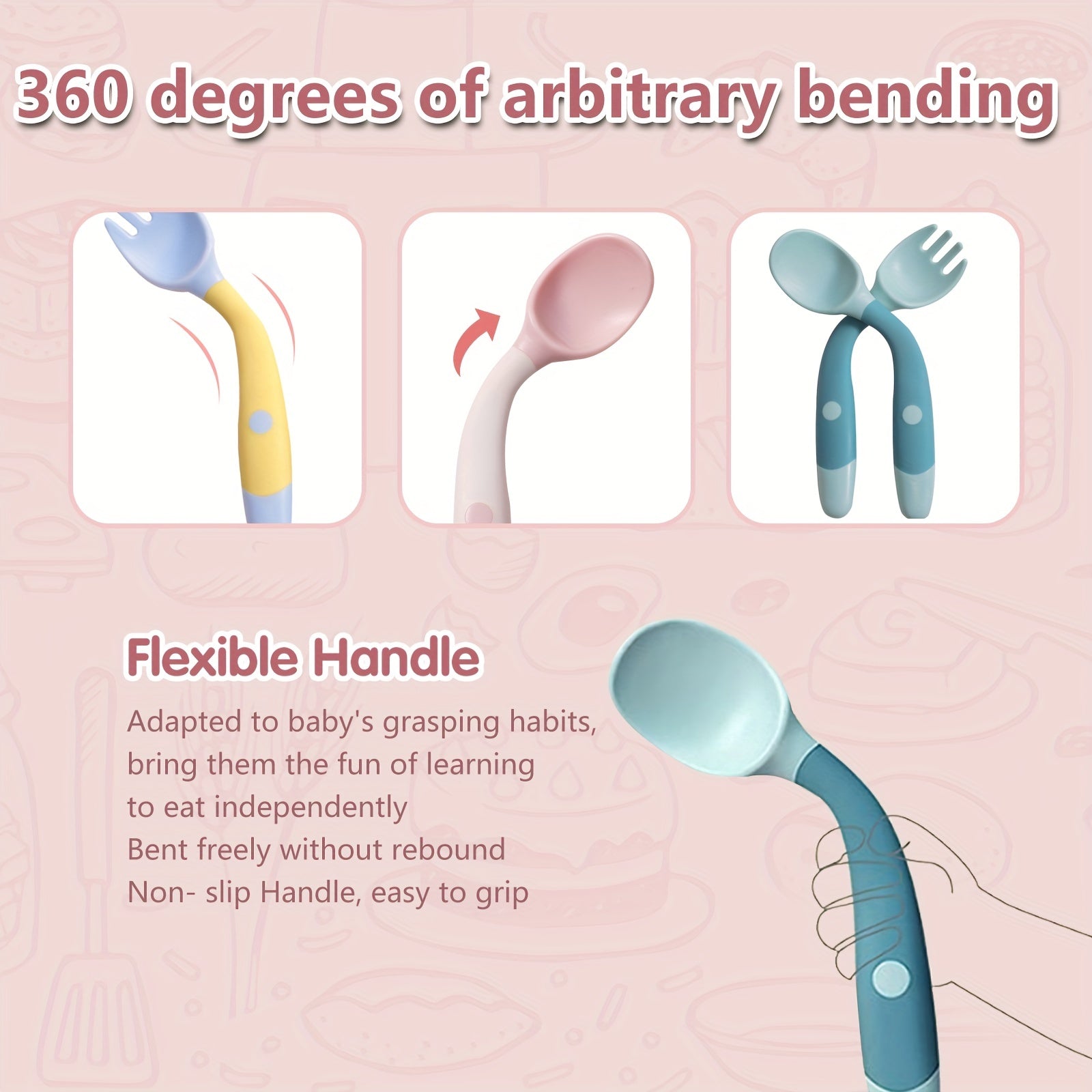 Children's Feeding Set BPA-Free Spoon and Fork with Travel Case for Kids