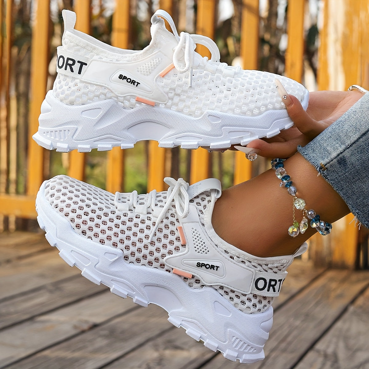 Women's Plus Size Breathable Mesh Casual Sneakers Lightweight Walking Shoes All-Season