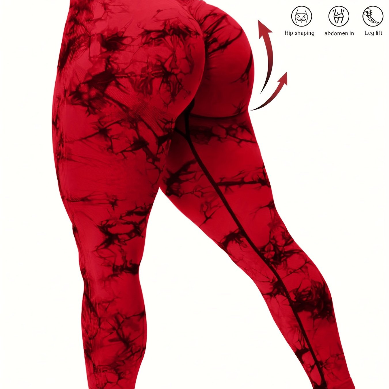 Plus Size Tie Dye Skinny Leggings High Waist Yoga Pants Women