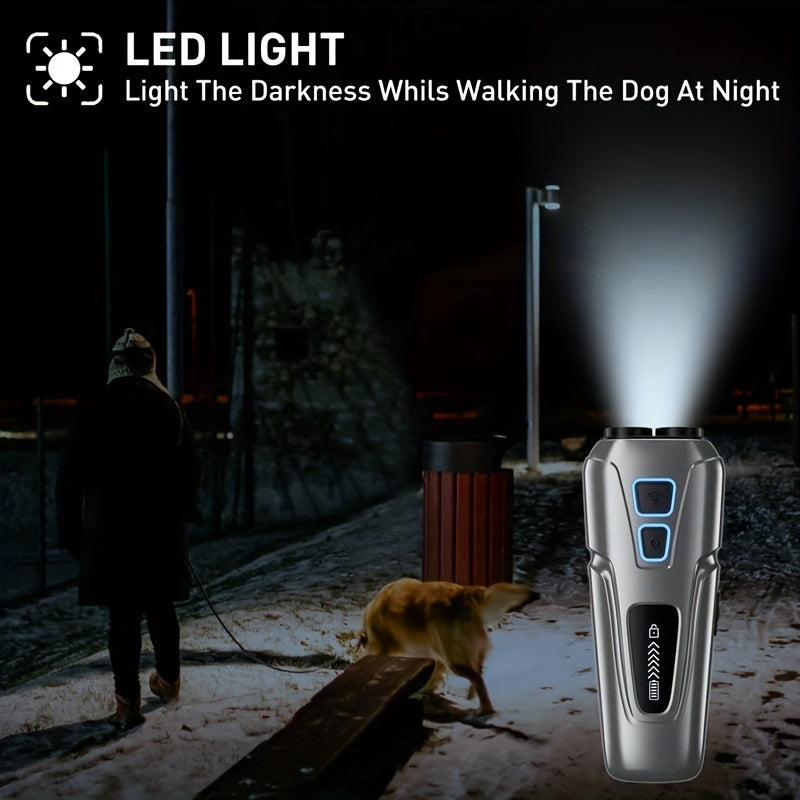 Dog Repeller with LED Flashlight Rechargeable USB Bark Control Device