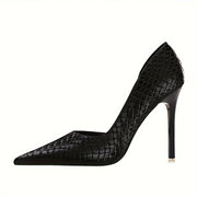 Women's Solid Color Point Toe Stiletto Heels for Dress or Party