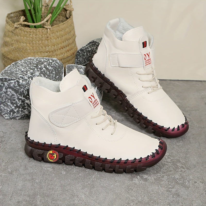 Women's Ankle Booties Slip-On Round Toe Flat Heel All-Season Boots