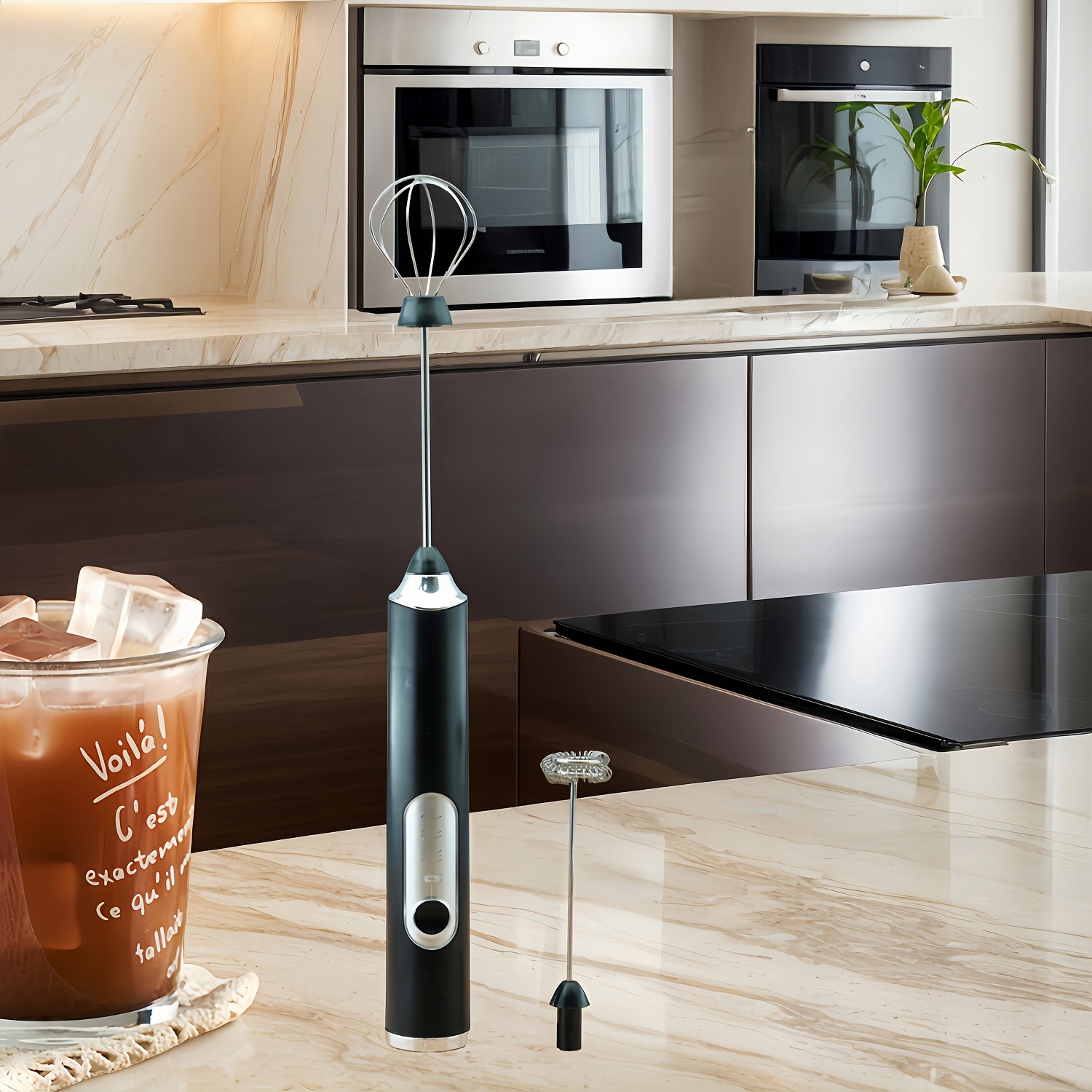 Мини-электрический ручной беспроводной USB-заряжаемый взбивалка для кофе