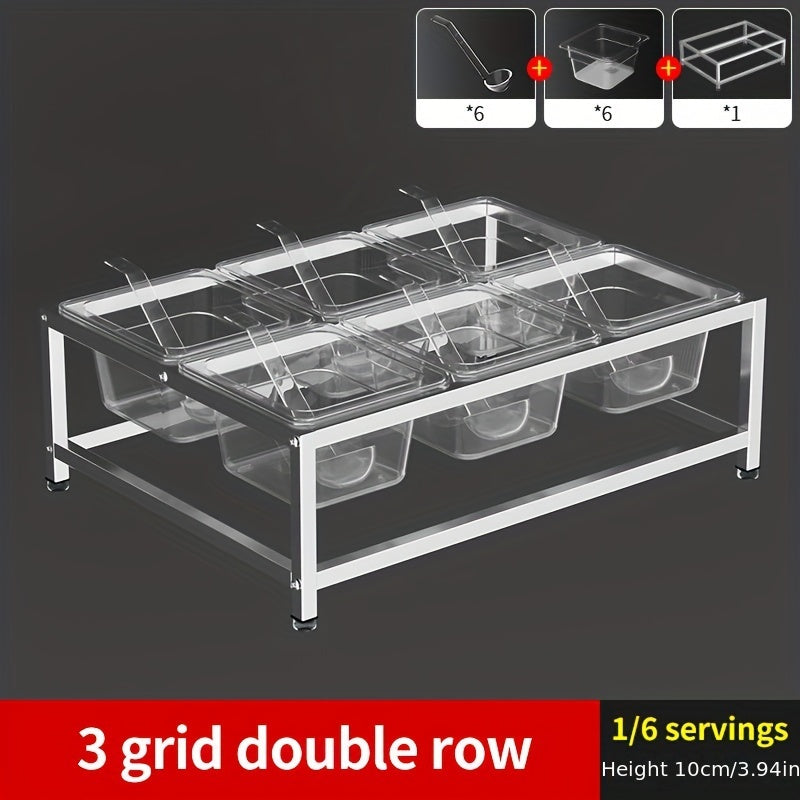 Stainless Steel Seasoning Box Set with Rack and Spoon for Spices and Sauces