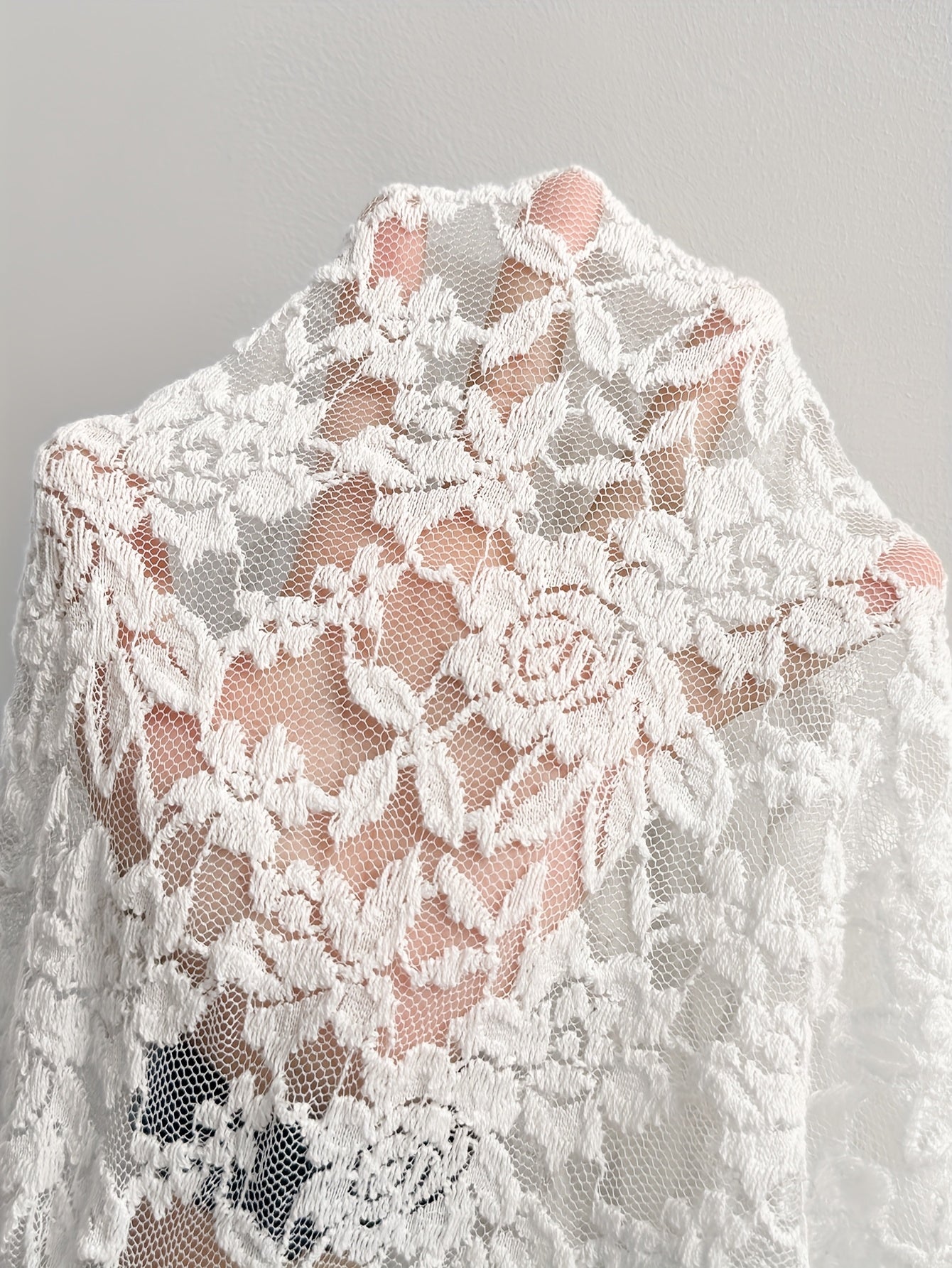 Women's Lace Halter Neck Backless Top Black Summer Ruffle Detail