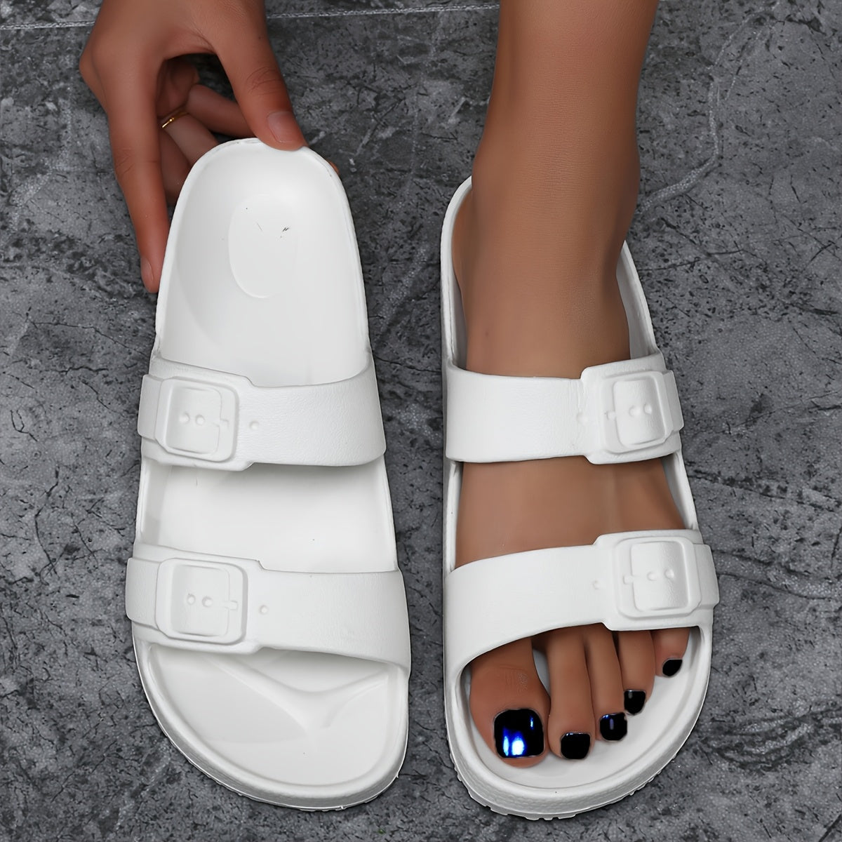 Ayollar uchun EVA slayd sandalki bej rang, kundalik, qulay, sirpanmaydigan, yupqa poyabzal