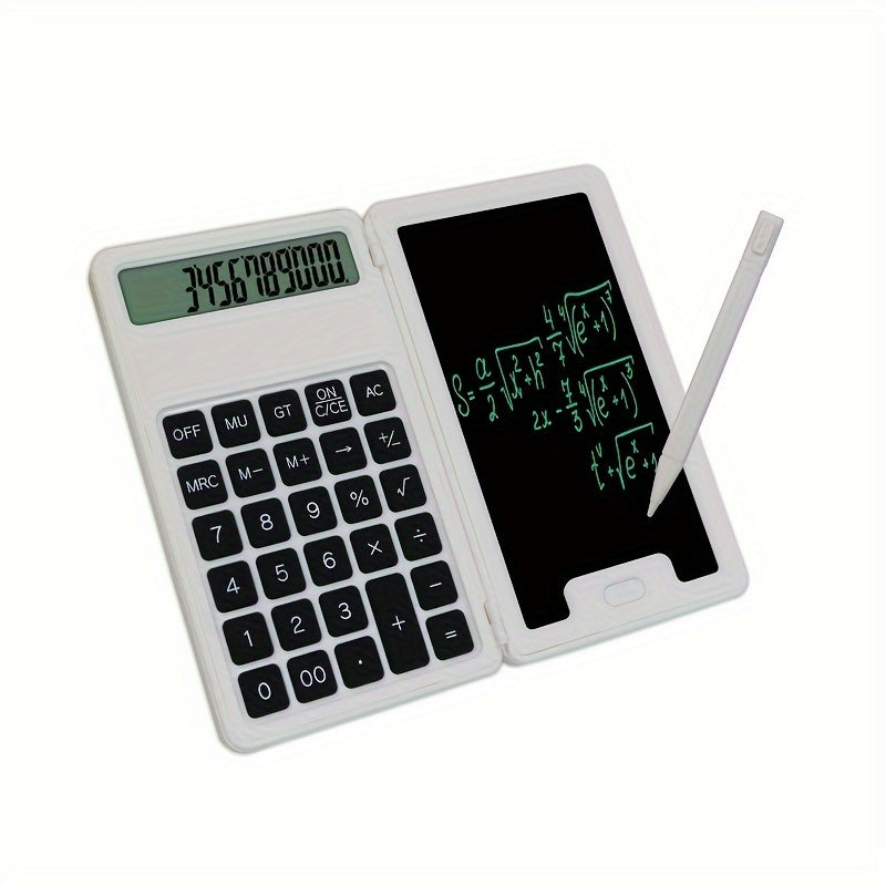 12-Digit LCD Scientific Calculator Foldable Design Stylus Battery-Powered for Students Teachers Engineers